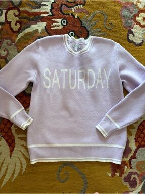 Ring Street SATURDAY Crewneck Sweater - Light Lavender. See pics few snags